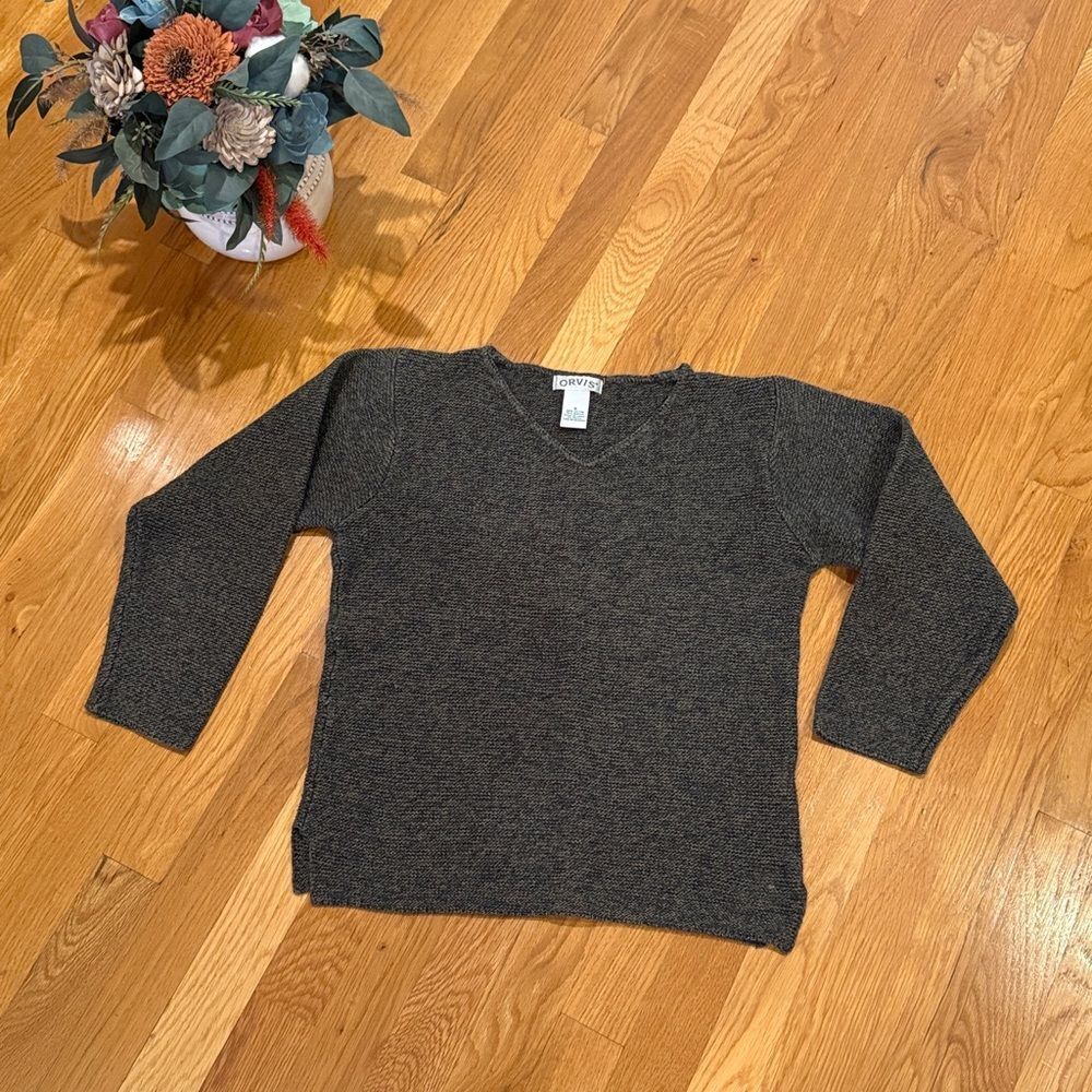 Orvis Green V Neck Knit Sweater - S - Great Condition